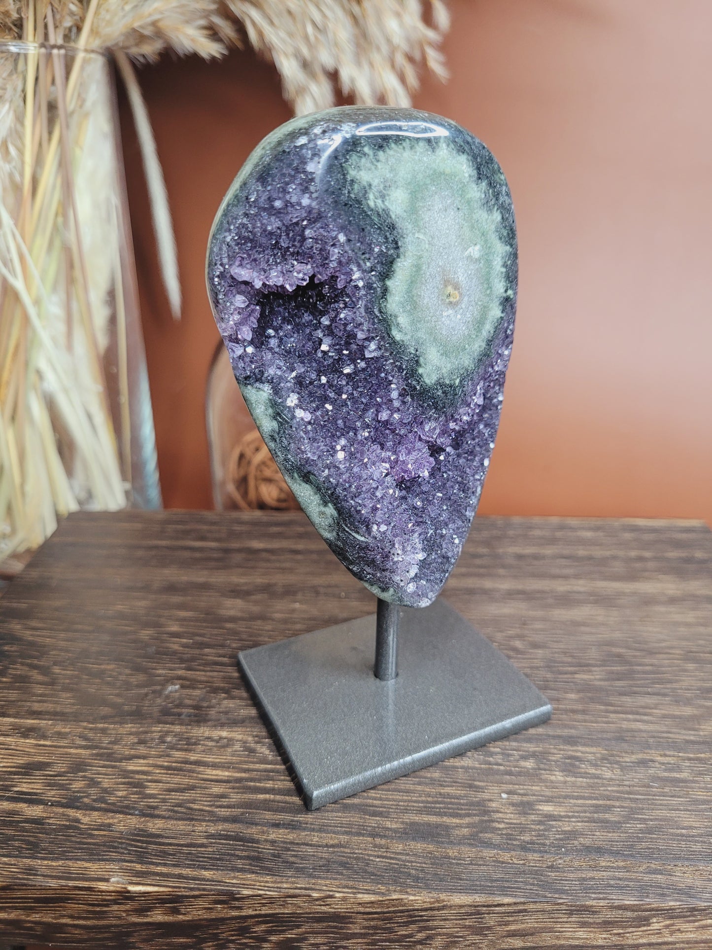 Amethyst Stalactite Druzy Freeform on Metal Stand / Stalactites /High Quality Crystals/Gifts for Him/Gifts for Her/Calcite/Rare Freeforms