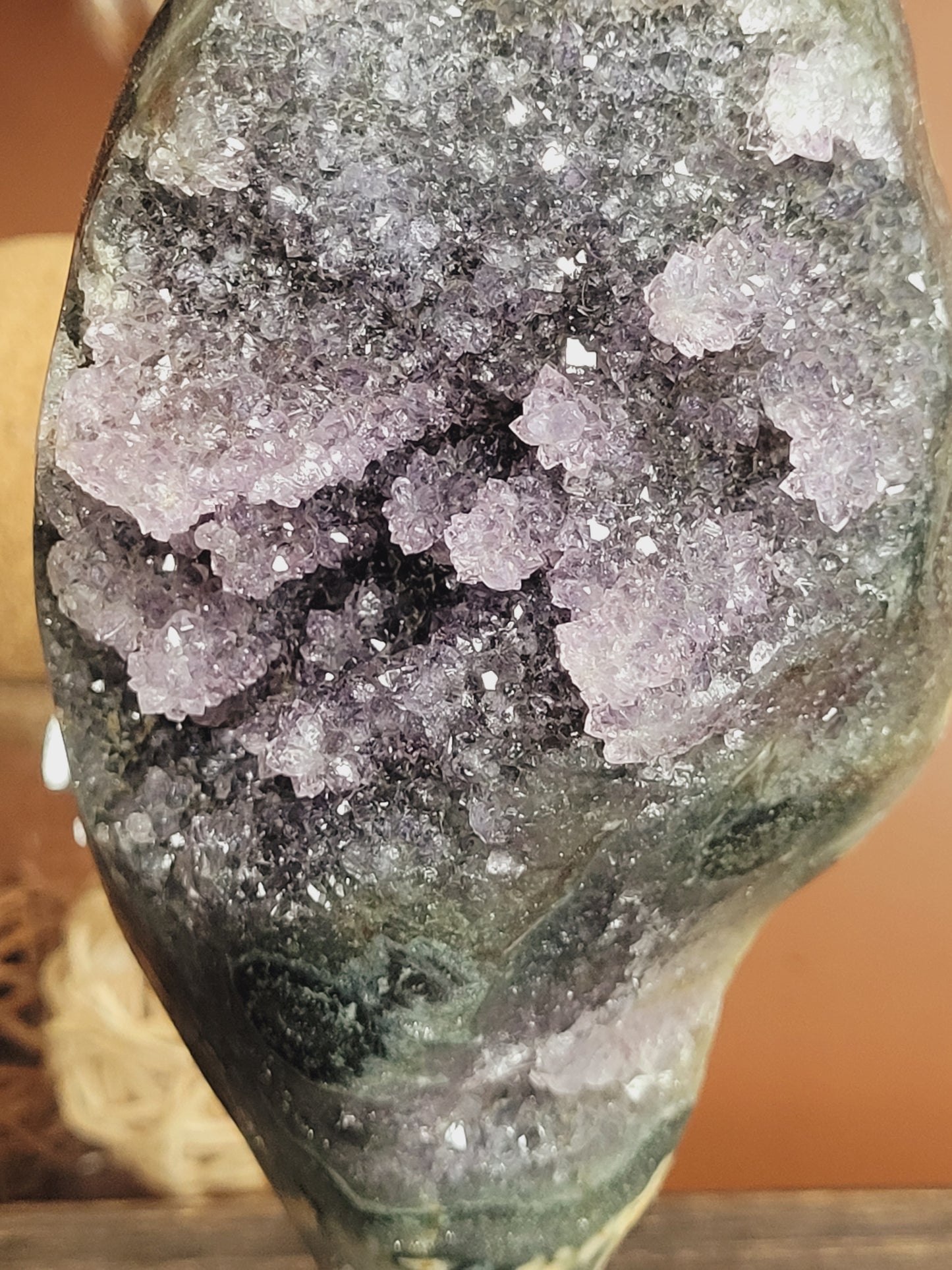 Amethyst Stalactite Druzy Freeform on Metal Stand / Stalactites /High Quality Crystals/Gifts for Him/Gifts for Her/Calcite/Rare Freeforms