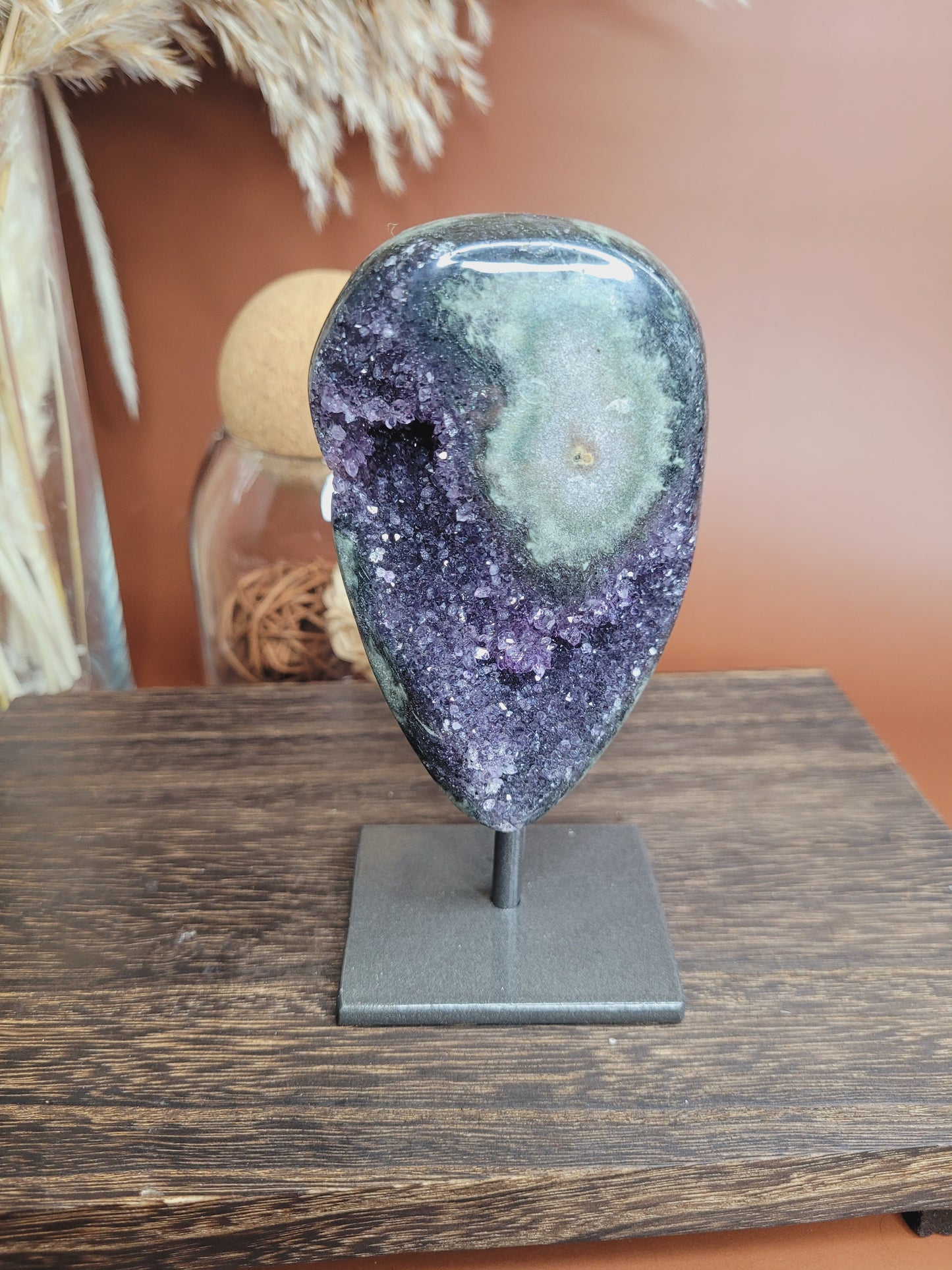 Amethyst Stalactite Druzy Freeform on Metal Stand / Stalactites /High Quality Crystals/Gifts for Him/Gifts for Her/Calcite/Rare Freeforms