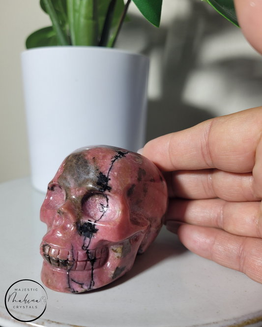 Rhodonite Skull