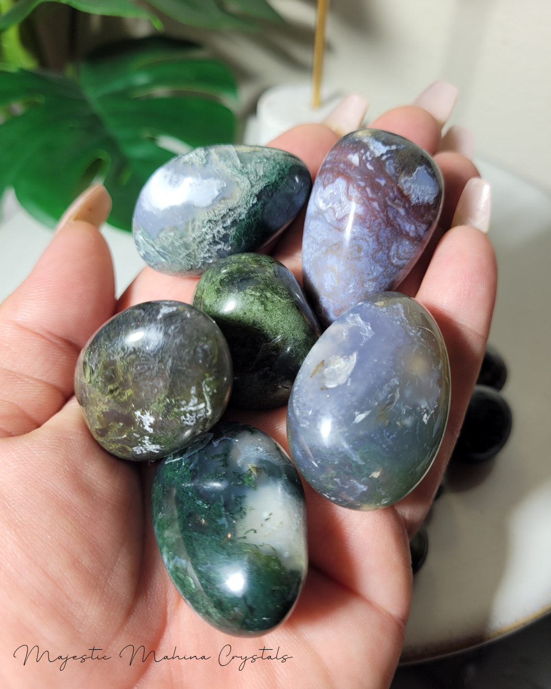 Moss Agate Tumbles