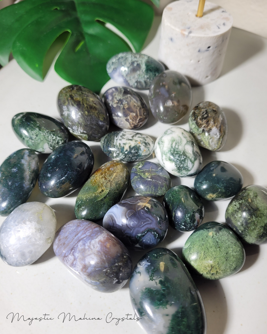 Moss Agate Tumbles