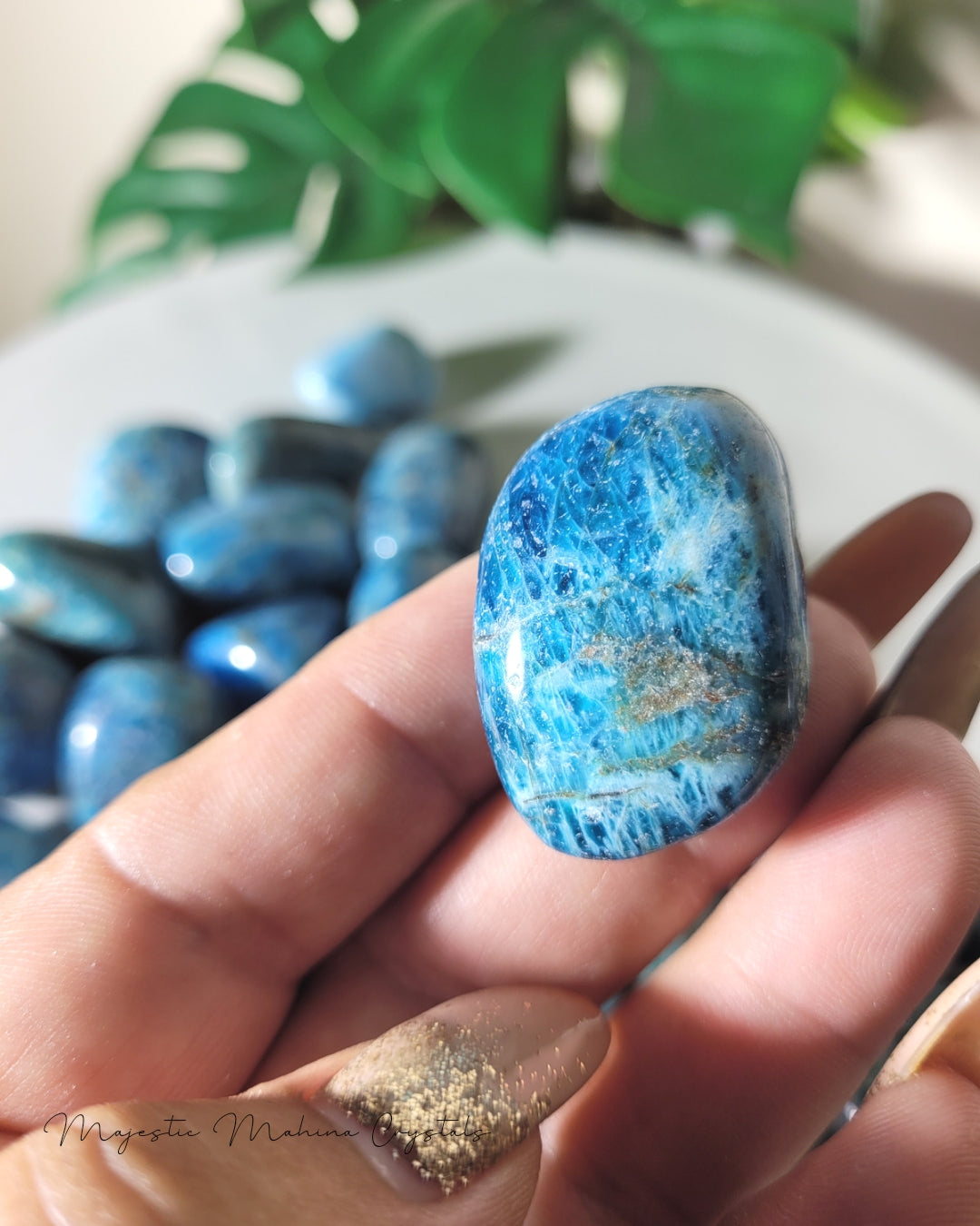 Blue Apatite Tumbles