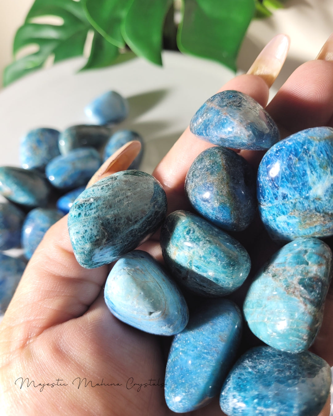 Blue Apatite Tumbles