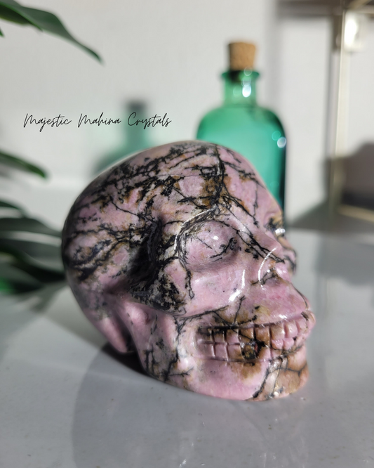 Rhodonite Skull