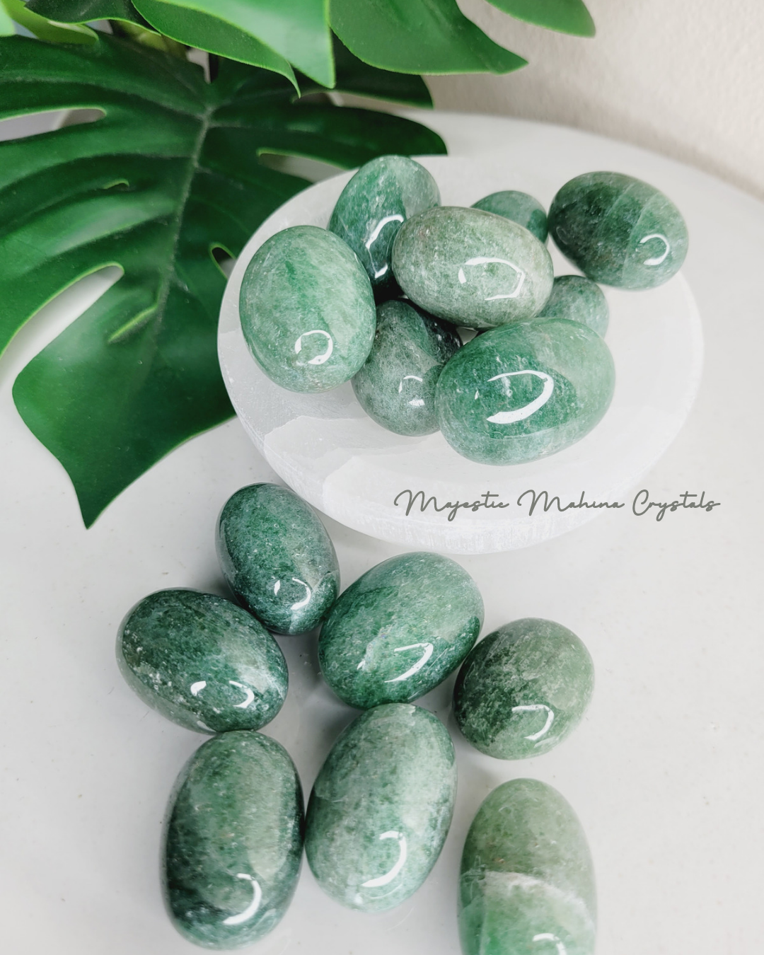 Green Strawberry Quartz Tumbles/Pocket Stones