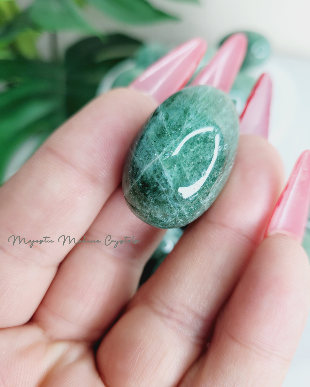 Green Strawberry Quartz Tumbles/Pocket Stones